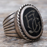 Vintage Sterling FJG Initial Ring 8.75
