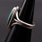 Vintage Sterling Turquoise Roper Ring 5.5
