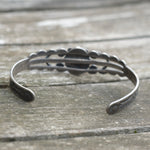 Vintage Sterling Turquoise Stamped Cuff
