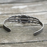 Vintage Sterling Turquoise Stamped Cuff