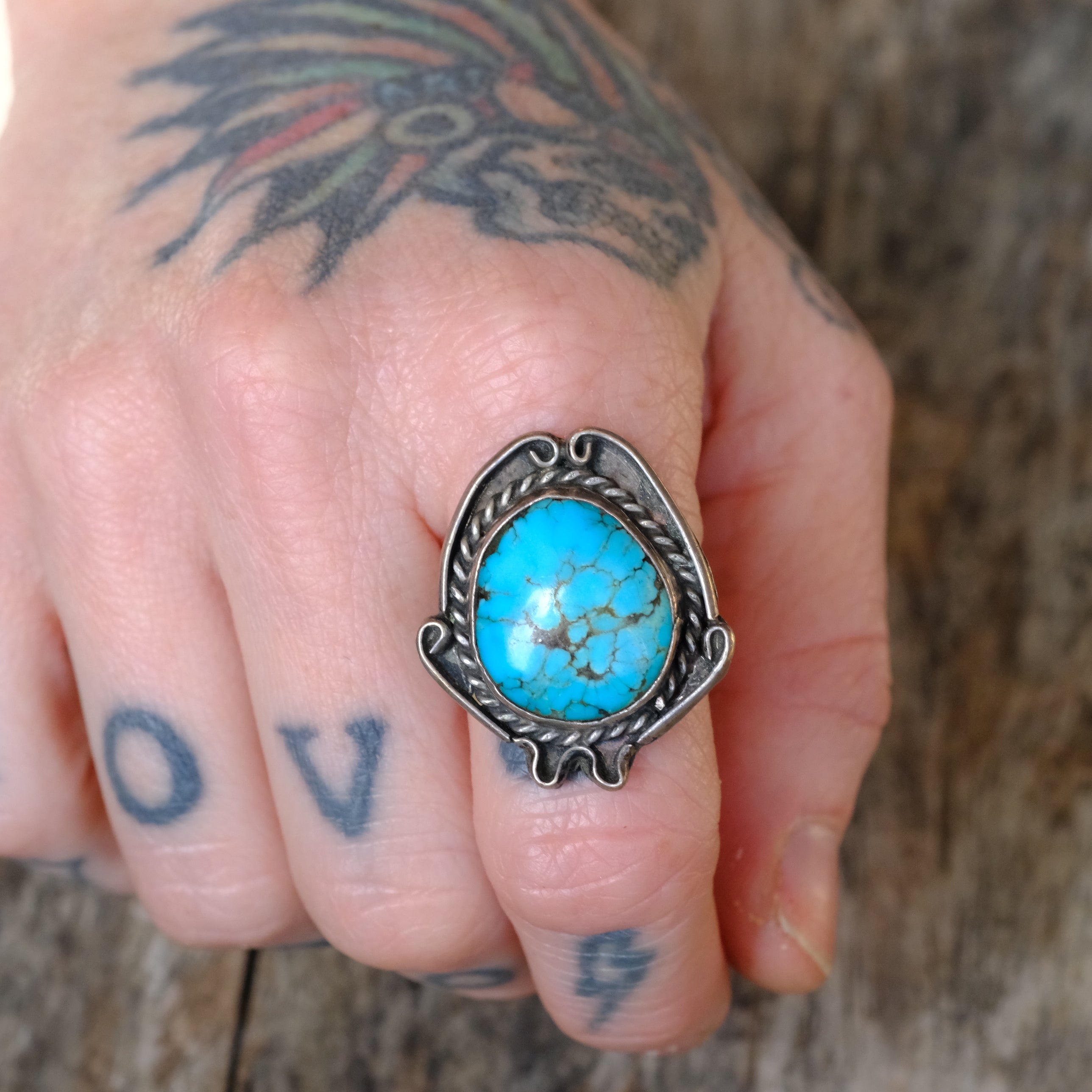 Vintage Sterling Turquoise Ring 7