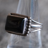 Vintage Sterling Onyx Roper RIng 8.5