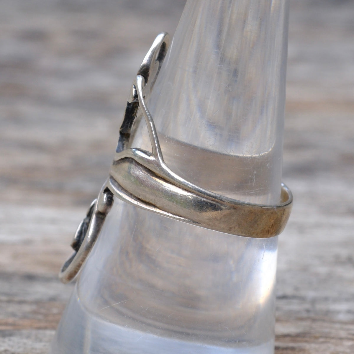 Vintage Sterling Silver modernist Ring 8.5