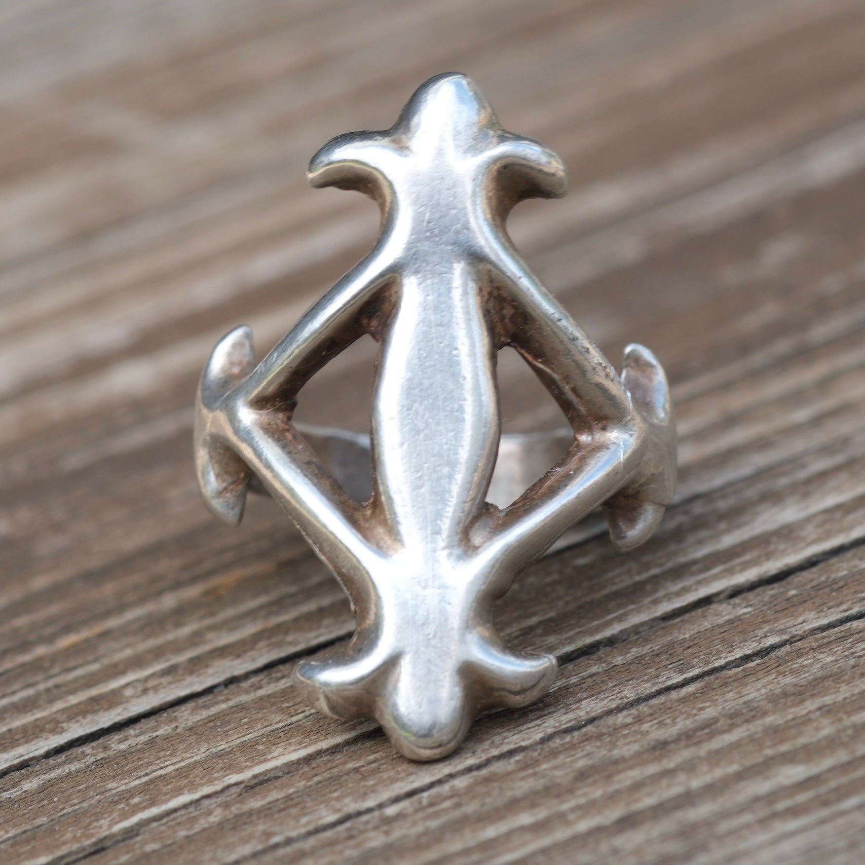 Vintage Sterling Silver Sandcast Ring 5.75