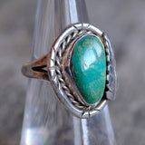 Vintage Sterling Turquoise Roper Ring 6.25