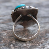 Vintage STerling Turquoise Claw Ring 6.5