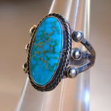 Vintage Sterling Turquoise Ring 4.75