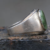 Vintage Sterling Serpentine Signet Ring 10.5