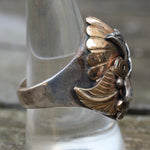 Vintage Sterling And Copper Eagle Ring 10