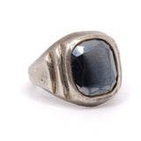 Vintage Sterling Hematite Signet Ring 4.75