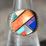 Vintage Sterling Zuni Inlay Ring 8