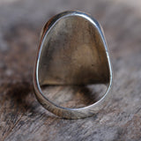 Vintage Sterling Turquoise and Mother of Pearl Inlay Ring 8.25