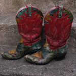 Vintage Larry Mahans Python Snakeskin Western Boots Womens Size 6