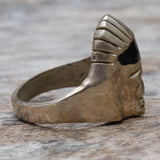 Vintage Sterling Jet Pharaoh Ring 12