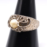 Vintage Sterling Mother Of Pearl Ring 9