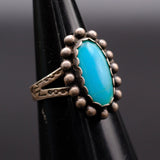 Vintage Sterling Turquoise Ring 4.25