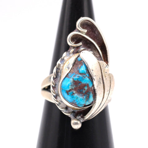 Vintage Sterling Turquoise Ring 5.5