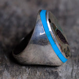 Vintage Sterling Inlaid Desert Bird Ring 8.75