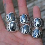 1980's Vintage Sterling Hematite Thunderbird Ring