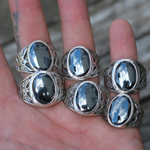 1980's Vintage Sterling Hematite Thunderbird Ring