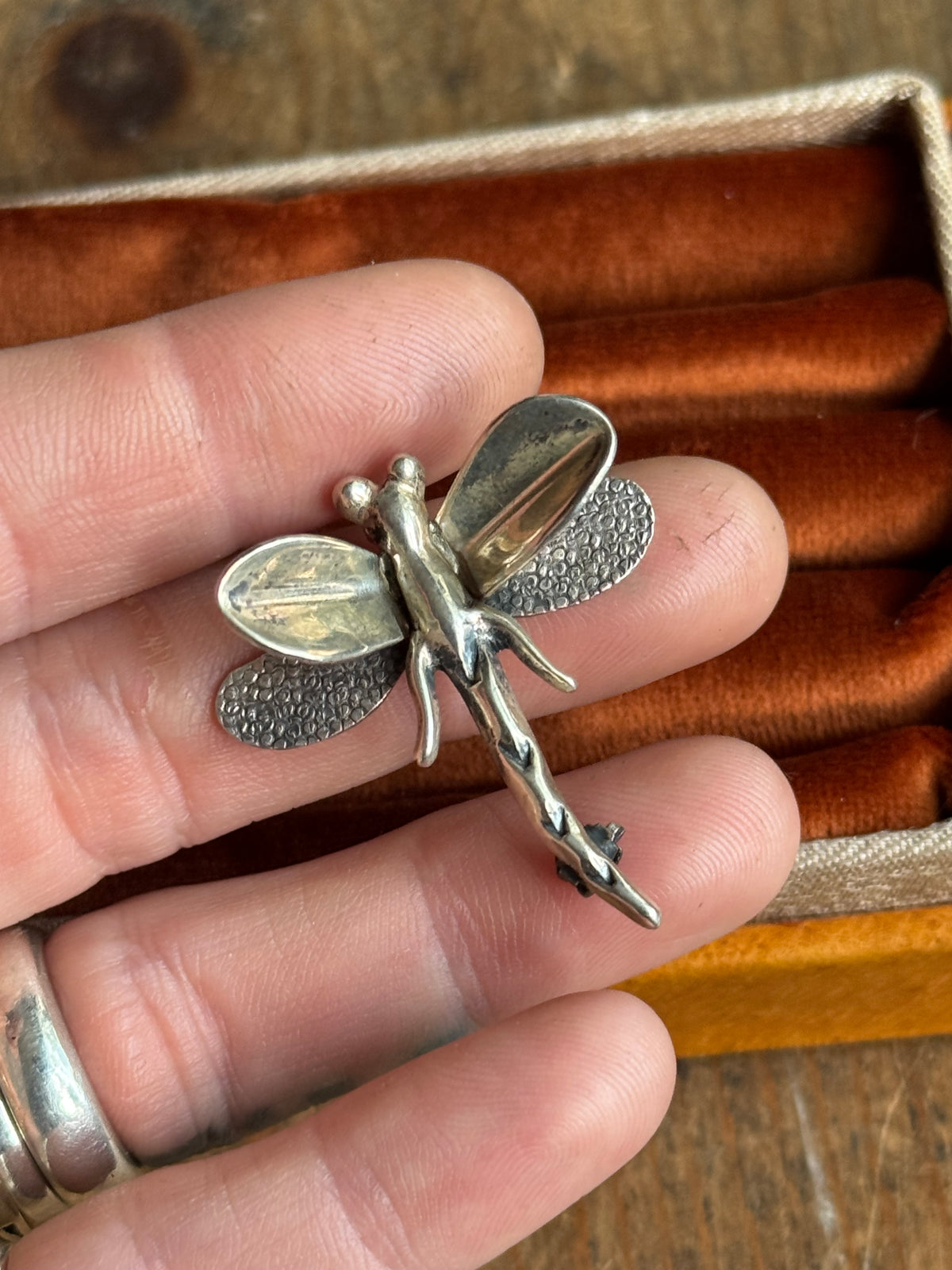 Vintage Sterling Silver Dragonfly Pin