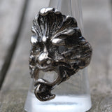 Vintage White Bronze Biker Ring 9