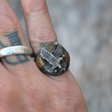 Vintage Sterling and Copper Eagle Ring 8.5