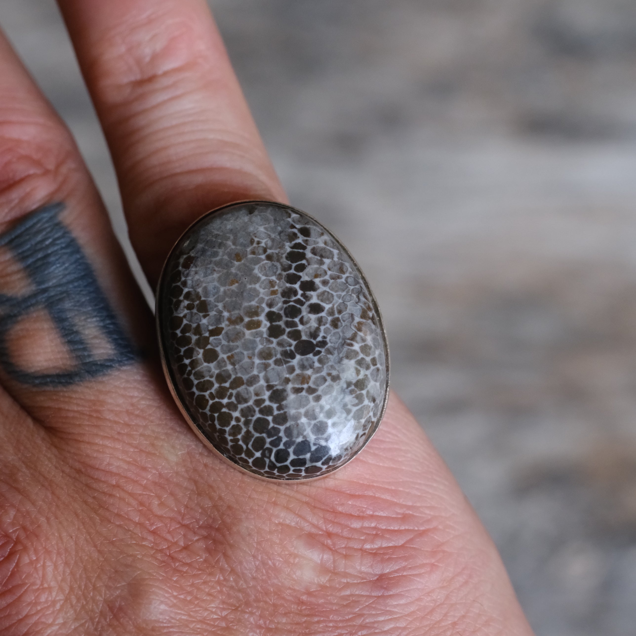 Vintage Sterling Jasper Ring 6