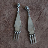 Vintage STerling Turquoise Inlay Earrings
