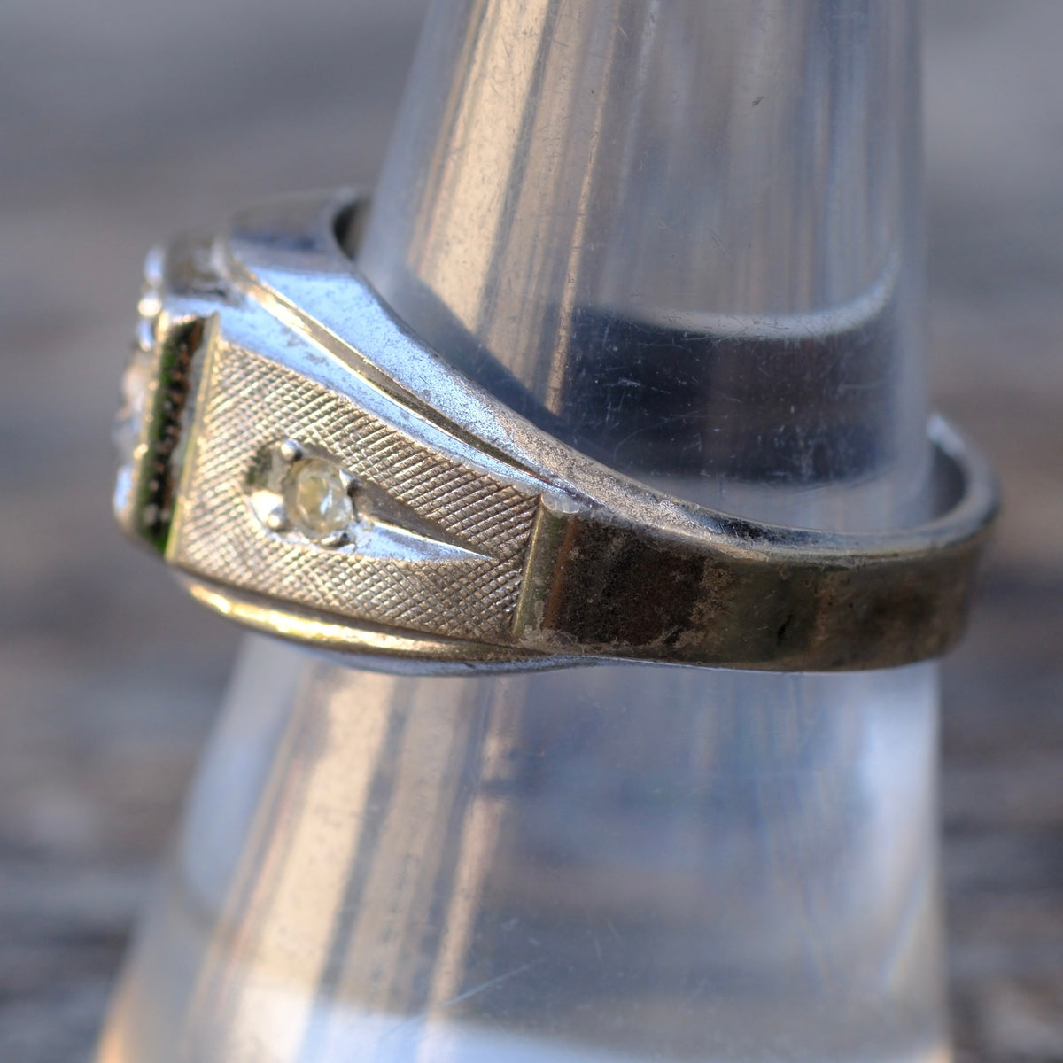 Vintage Sterling CZ Ring 8.75