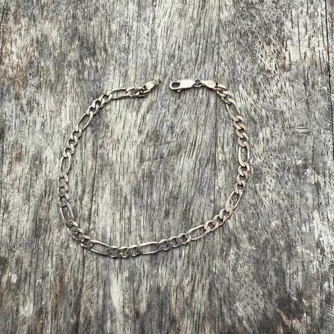 Vintage Sterling Figaro Chain Bracelet