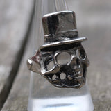 Vintage White Bronze Biker Ring 9.25