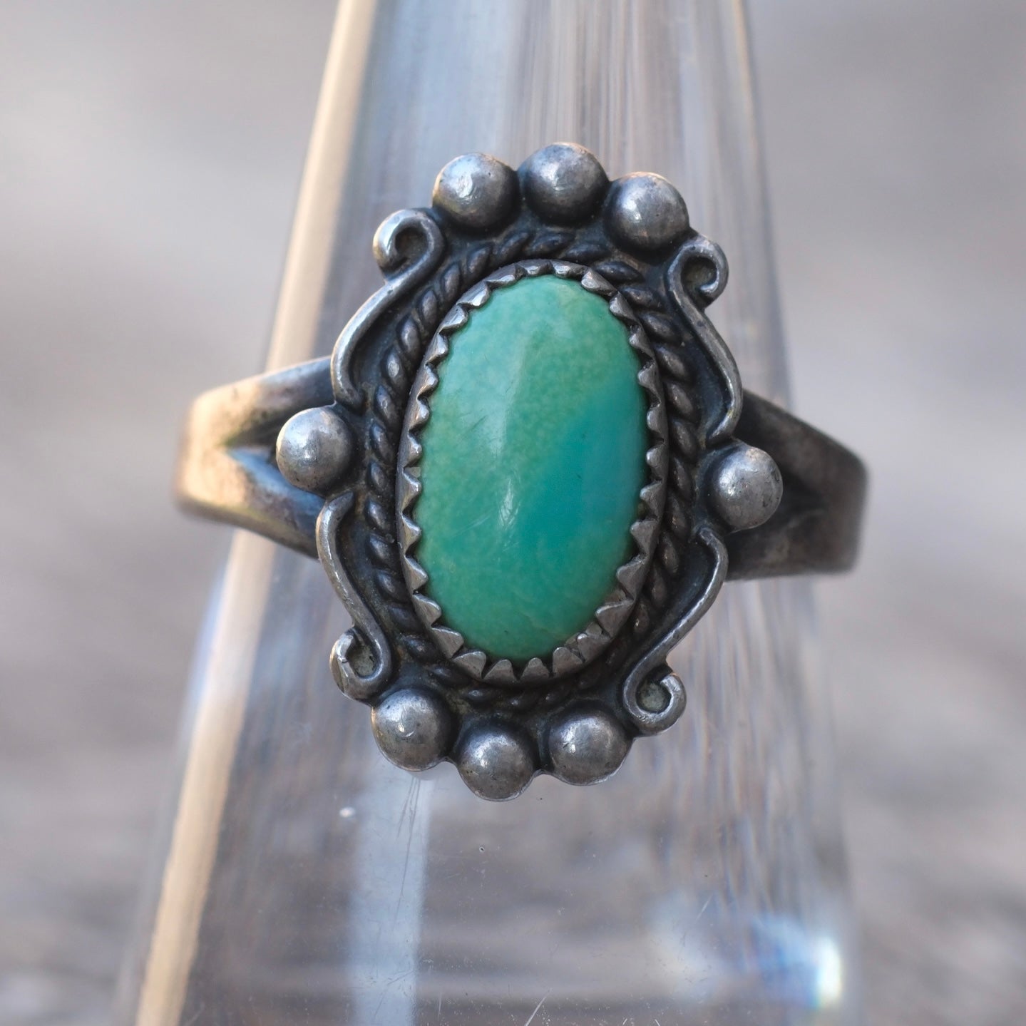 Vintage Sterling Turquoise Ring 8