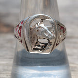 Vintage Sterling Silver Lucky Horseshoe Ring 9.75