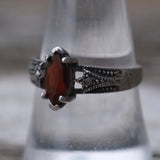 Vintage Sterling Garnet Ring 8.75