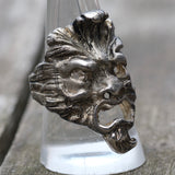 Vintage White Bronze Biker Ring 8