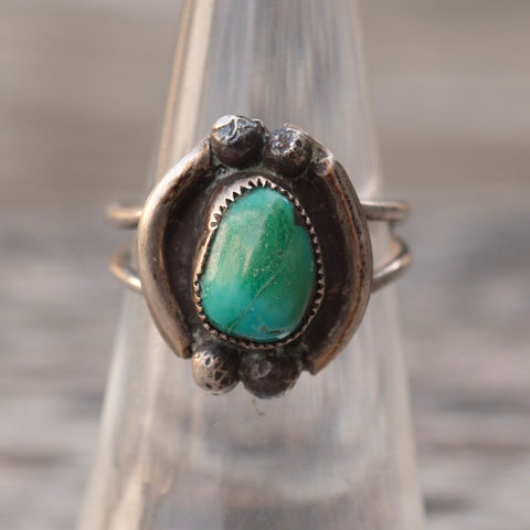 Vintage Sterling Turquoise Ring 5.75