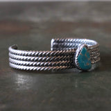 Vintage Sterling Turquoise Roped Cuff