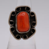 Vintage Sterling Coral Florette Ring 6