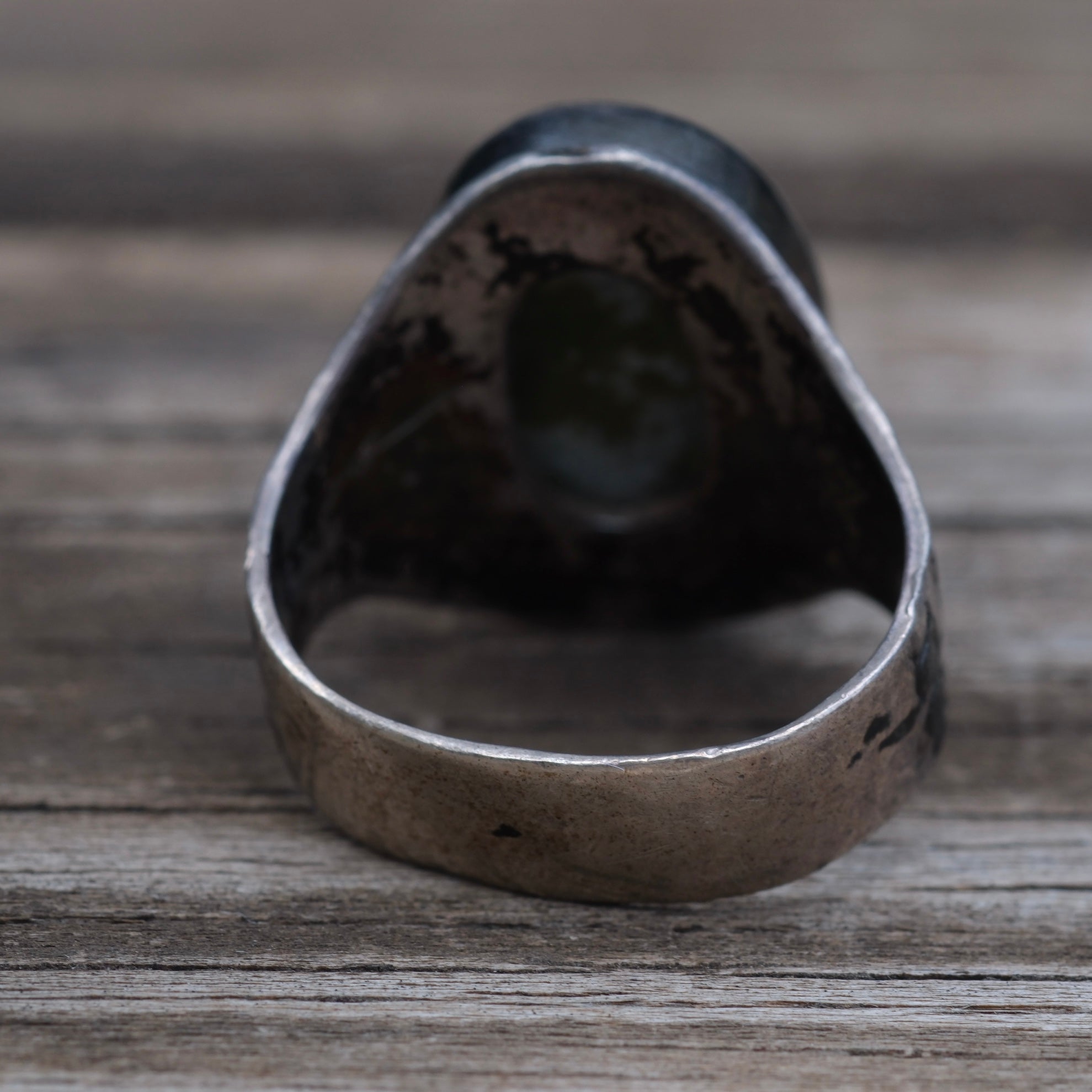 Vintage Sterling Serpentine Stamped Band Ring 8