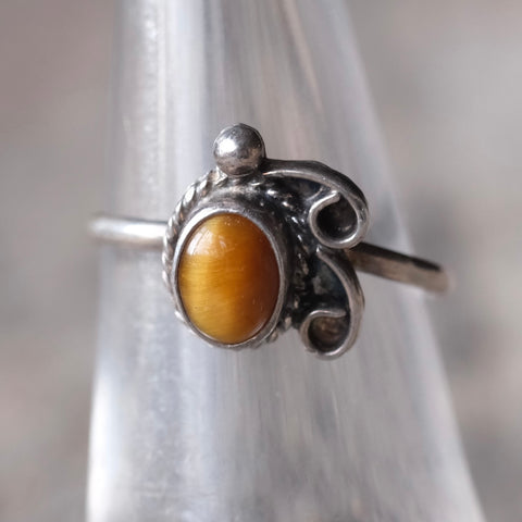 Vintage Sterling Tigers Eye Ring 7