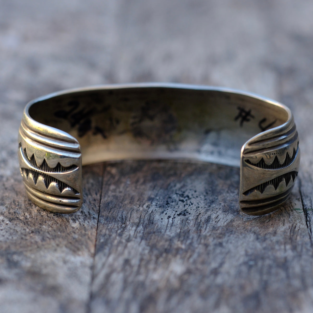 Vintage Sterling Stamped Cuff Bracelet