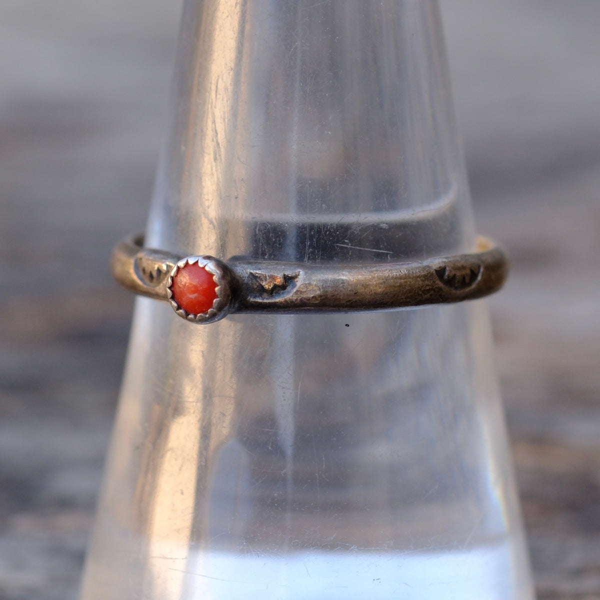 Vintage Sterling Coral Band 8.25