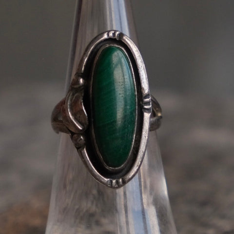 Vintage Sterling Turquoise Feather Ring 6