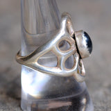 Vintage Sterling Hematite Sandcast Ring 9
