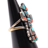 Vintage Sterling Multistone Kachina Ring 6