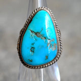 Vintage Sterling Turquoise Roper Ring 4.5