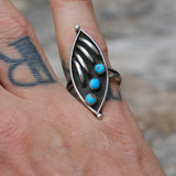 Vintage Sterling Turquoise Ring 7.5