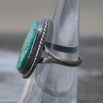 Vintage Sterling Turquoise Roper Ring 5.25