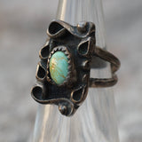 Vintage Sterling Turquoise Ring 4.5